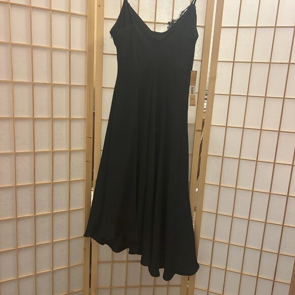 Rachel Roy Little Black Camisole Dress with Lace Trim and Asymmetrical Hem Sz 6 - Picture 10 of 14